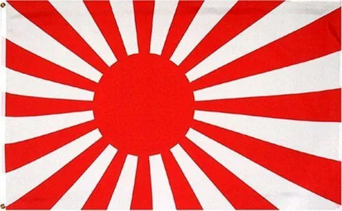 Bandera de batalla japonesa sol naciente de Japón naval de 3 x 5 pies, bandera imperial azul marino de alta calidad resistente a la decoloración