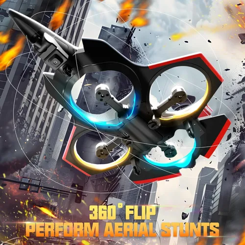 Miniatura 3 de Avión RC sin escobillas BEZGAR con cámara Avión de control remoto de 2.4GHz, drones de giro de 6 ejes para niños, helicóptero RC, caza de combate