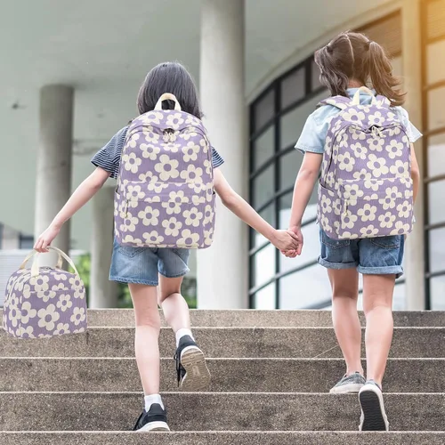 Miniatura 35 de LOIDOU Mochila para adolescentes y niñas, mochila escolar con lonchera y estuche para lápices, juego de bolsas escolares 3 en 1