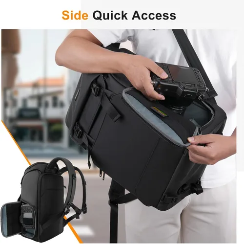 Miniatura 3 de MOSISO Mochila para cámara DSLR/SLR/SLR/sin espejo con bolsillo superior con solapa superior, mochila de fotografía con compartimento para laptop