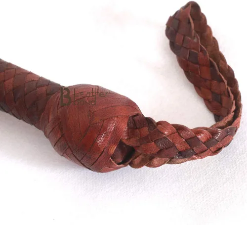Miniatura 4 de Bull Whip de 06 a 16 pies 12 hebras de cuero de vaca ecuestre Bullwhip vientre de cuero y refuerzo de cuero en el interior, estilo Indiana Jones