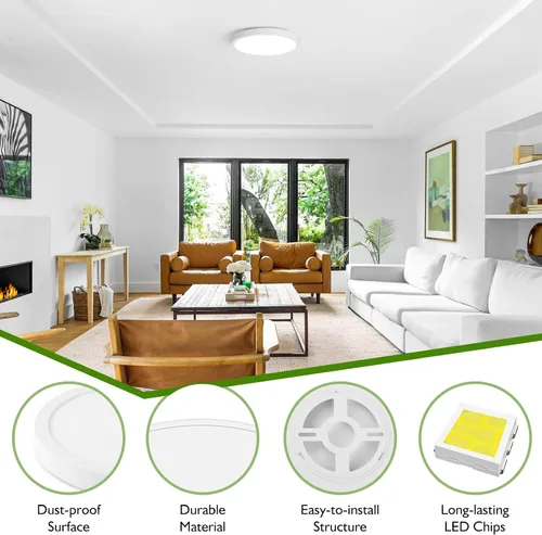 Miniatura 3 de Lámpara LED de techo de montaje al ras, equivalente a 100W, lámpara de techo empotrada moderna para cocina 5000K luz blanca diurna 15W 1200Lm 7