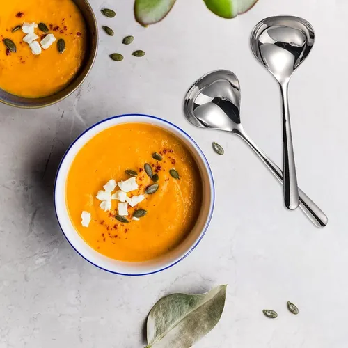 Miniatura 8 de Cucharas de sopa de acero inoxidable para ramen, juego de 4 cucharas de sopa asiáticas pulidas con espejo (mango corto)