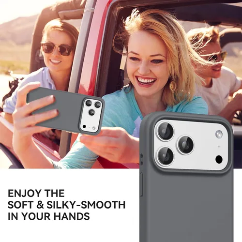 Miniatura 288 de GUAGUA Funda compatible con iPhone 17 Pro Max de 6.9 pulgadas, silicona líquida, goma de gel suave, delgada, forro de microfibra delgada