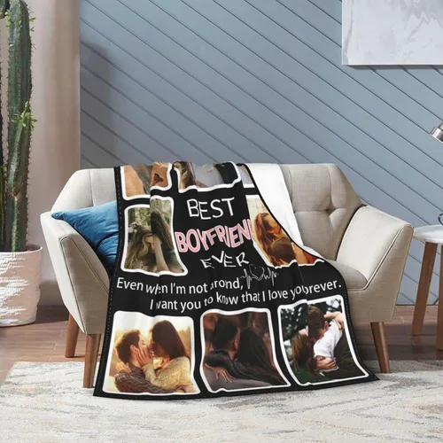 Miniatura 7 de Manta personalizada con collage de fotos, para hermana, amiga, madre, padre, familia, mascotas, parejas, en Navidad, cumpleaños, aniversario, regalo