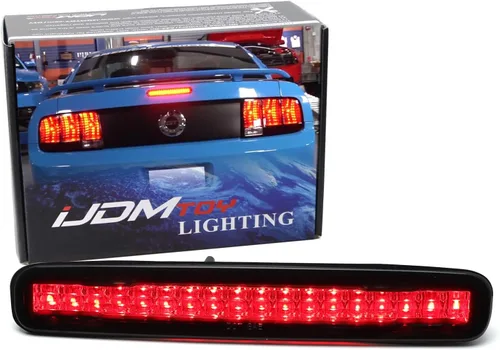 iJDMTOY Reflector de Lente Ahumada LED Completa de Cromo Luz de Freno Tercera Compatible con Ford Mustang 2005-2009, Alimentada por 16 Emisores LED