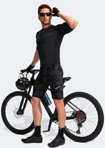 Miniatura 6 de Bikewa Pantalones cortos de ciclismo para hombre, acolchados en 3D, ciclismo de carretera, montaña, ciclismo, ciclismo, ciclismo UPF 50+, bolsillos
