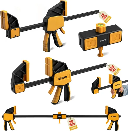 Miniatura 9 de Abrazaderas de barra mini de 6 pulgadas para carpintería, abrazadera/separador F de una mano de 2 piezas, abrazadera para madera con límite de carga