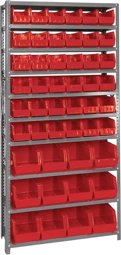 Miniatura 423 de Quantum QSBU-245BK Heavy Duty Shelving Unit with (7) Shelves and (24) QUS245 Black Bins for Garage Warehouse Storage Distribution 400 lb Load