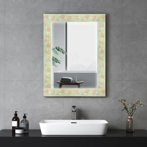 Miniatura 4 de AbaBoorty Borde de Papel Pintado Floral Verde Decor 196"X4.1" De Despegar y Pegar Borde de Pared Impermeable Azulejos Adhesivos Pegatinas de Papel