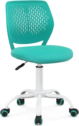 Miniatura 15 de Giantex Silla de escritorio moderna para niños, silla de estudio sin brazos con altura ajustable, silla de oficina ergonómica con ruedas, silla