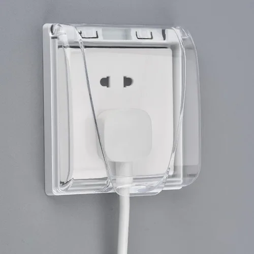 Miniatura 4 de 4 unids caja 86 cubierta de interruptor Conjoined Socket Case Protector de pared Socket Cover Socket Protective Case Wall Plug Covers Wall Cover