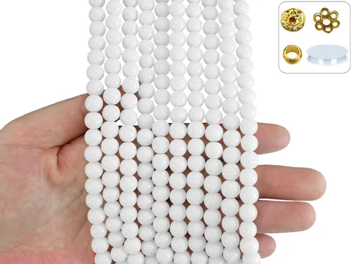 Miniatura 13 de 848 cuentas redondas de cristal agrietado – 0.236 pulgadas, 0.315 pulgadas, 0.394 pulgadas, 0.394 pulgadas, jade artificial para hacer joyas