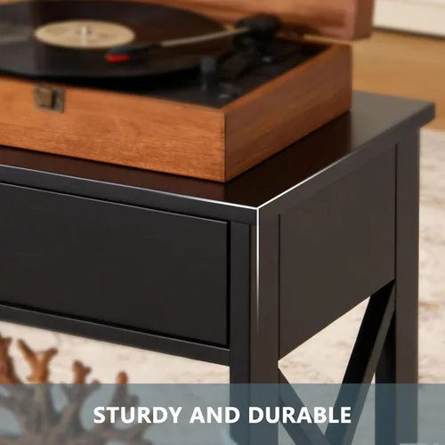 Miniatura 7 de SUPER DEAL Mesa consola estrecha de 39.5 pulgadas, mesa de entrada de 3 niveles, mesa auxiliar con cajón y estantes de almacenamiento para pasillo