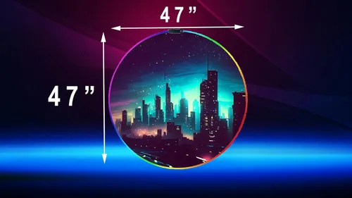 Miniatura 6 de Tapete para silla de juegos, luces LED RGB para juegos (horizonte de 47 pulgadas), cancelación de ruido, tapete antideslizante para suelo de Skyline
