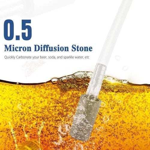 Miniatura 5 de FERRODAY Piedra de aireación de acero inoxidable de difusión de 0.5 micrones con púa de 1/4 pulgadas para cerveza casera, vino, cerveza, soda +