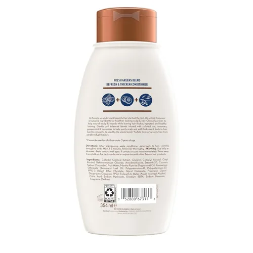 Miniatura 9 de Aveeno Fresh Greens Blend Acondicionador voluminizador natural, pepino, romero, para cabello fino, 12 onzas líquidas