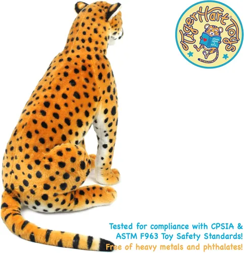 Miniatura 5 de TigerHart Cecil The Cheetah - Peluche de leopardo grande de 25 pulgadas de alto