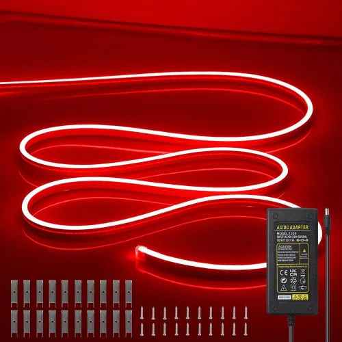 Miniatura 21 de Tiras de Luces LED de Neón Blancas de 12V - 16.4 Pies Flexibles Impermeables Cortables, Luces de Cuerda de Neón de Silicona Flexible para Cocina