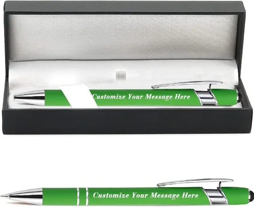 Miniatura 63 de 12 bolígrafos personalizados a granel con grabado sin nombre, bolígrafos personalizados con lápiz capacitivo, logotipo de mensaje de texto grabado