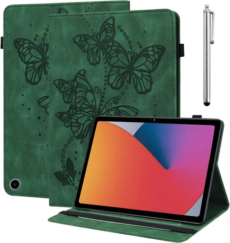 Miniatura 9 de Funda para Amazon Kindle Fire Max 11 (13ª generación, versión 2023) de 11 pulgadas, piel sintética, con soporte de mariposa en relieve, con lápiz
