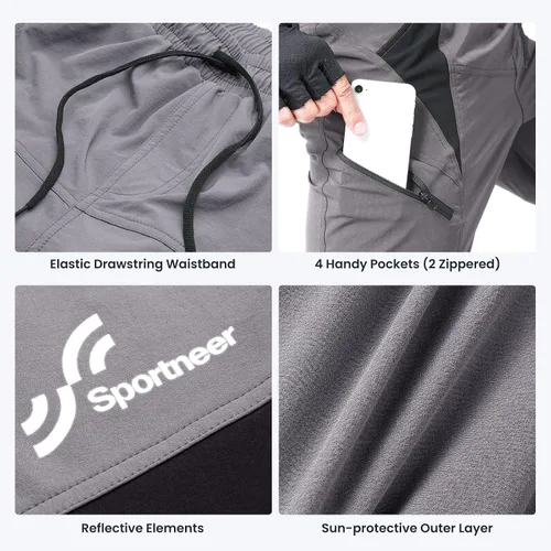 Miniatura 6 de Sportneer Pantalones cortos de ciclismo para hombre 3D acolchado ligero para montar en bicicleta, ciclismo, bicicleta de montaña, pantalones cortos
