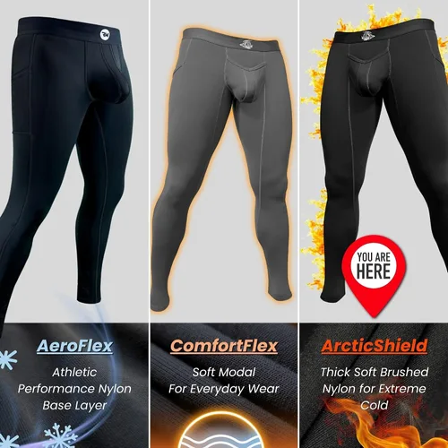 Miniatura 41 de Real Men ABCD Pouch - Pantalones de compresión para hombre, paquete de 1, 2 y 3, leggings para hombre, pantalones de yoga, medias, capa base