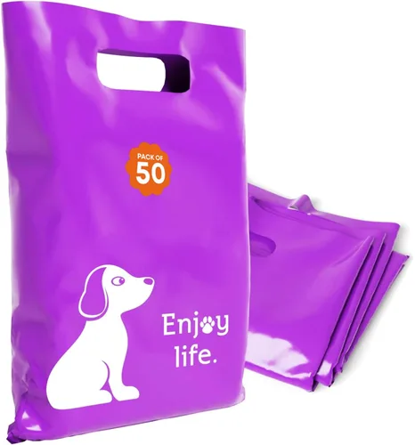 Miniatura 18 de Bolsas de plástico con asas – Bolsas de mercancía de 12 x 15 pulgadas para pequeñas empresas – Bolsas troqueladas para compras minoristas y Negro