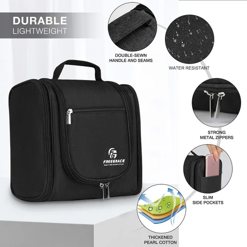 Miniatura 3 de Freegrace bolso para baño premium - organizador para viajes - gancho para colgar duradero - perfecto para accesorios, cosméticos, artículos