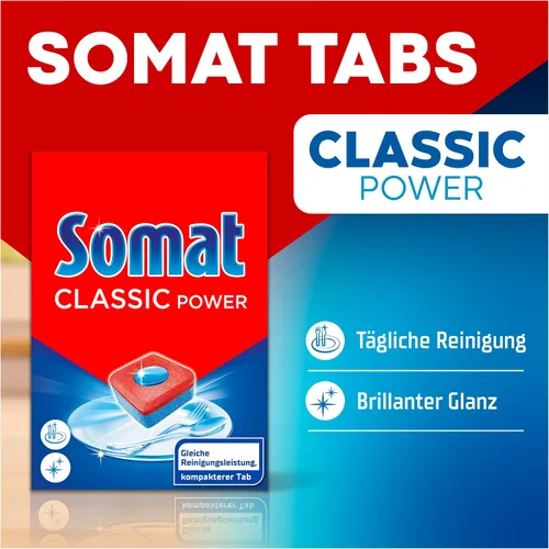 Miniatura 4 de Somat Classic Power Dishwasher Tabs (172 Tabs), Dish Rinse Tabs with Grease Dissolving Power for Powerful Cleaning, Rinse Tablets for Radiantly