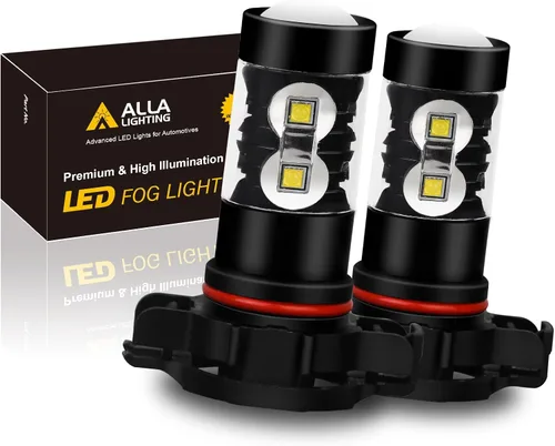 Miniatura 13 de Alla Lighting Bombillas LED antiniebla 9006 HB4 de 2400 lúmenes, 6000 K, xenón blanco superbrillante, lámparas antiniebla de repuesto