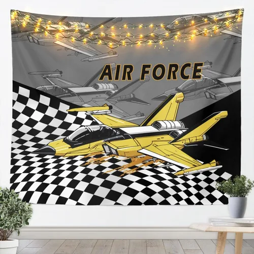 Miniatura 13 de Manfei Tapiz de pared de aviones para niños, diseño de bandera estadounidense, decoración de habitación de niños, niñas y adultos, decoración