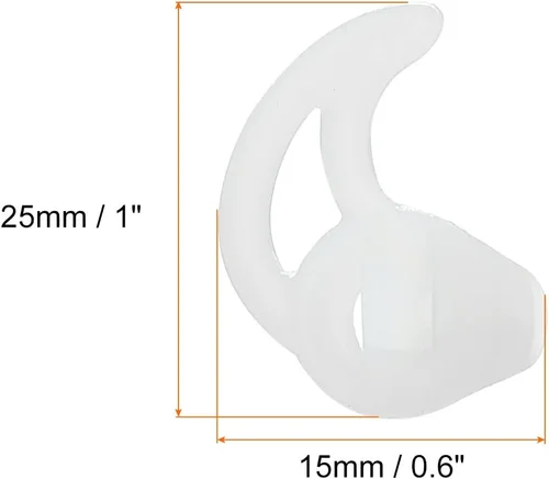 Miniatura 2 de MECCANIXITY Auriculares de silicona con aleta para radio, puntas de repuesto para auriculares de tubo de bobina (2 pares de aletas pequeñas)