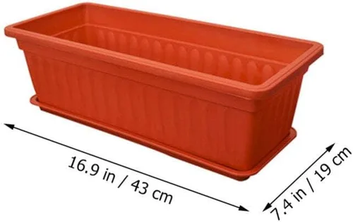 Miniatura 7 de DOITOOL Macetas rectangulares para plantas de interior, 2 unidades, macetas de ventana para patio, macetas para exteriores, rectangulares