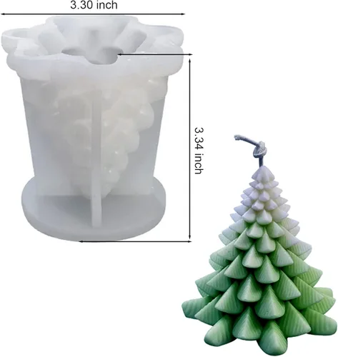 Miniatura 4 de Moldes de silicona para velas de árbol de Navidad, molde de silicona de pino de Navidad 3D para fundición de resina epoxi, velas de aromaterapia, 05