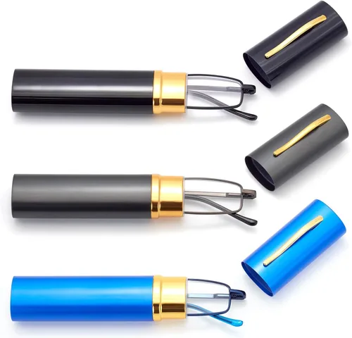 Miniatura 2 de Anteojos de lectura de bolsillo delgados para hombres y mujeres, lentes compactas súper transparentes, lentes con marco de metal con bisagra
