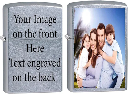 Zippo Personaliza tu imagen, foto o logotipo con impresión UV de Zippo para padrinos de boda, grabado en la parte posterior, regalo de Navidad,
