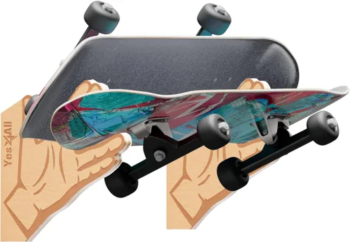 Yes4All Estante único de madera para patineta, almacenamiento de longboard montado en la pared para decoración del hogar y organizador de garaje