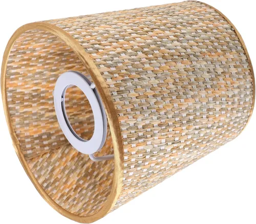 Miniatura 8 de VOSAREA Pantalla de lámpara pequeña de ratán tejida para lámparas de mesa y luz de pie con clip en tela de tela, pantallas de lámpara de lámpara