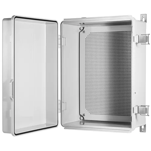 Miniatura 8 de Caja de conexiones eléctricas impermeables IP67 carcasa de plástico ABS con cubierta con bisagras con placa de montaje, soportes de pared