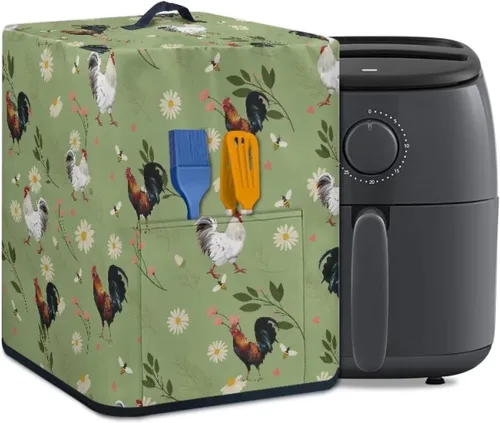 Miniatura 21 de Air Fryer Oven Dust Cover with Handle and Pocket, Easy Cleaning Electric Appliance Cover, Brown Flower Flor marrón (Brown Flower)