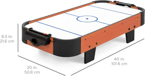 Miniatura 7 de Best Choice Products Mesa portátil de hockey de aire de mesa para sala de juegos con motor de 100 V, ventilador eléctrico, 2 huelgas, 2 discos