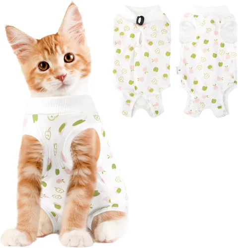 Miniatura 11 de Coppthinktu Traje de recuperación de gato para mujer, mameluco transpirable para después de la cirugía para heridas abdominales o enfermedades
