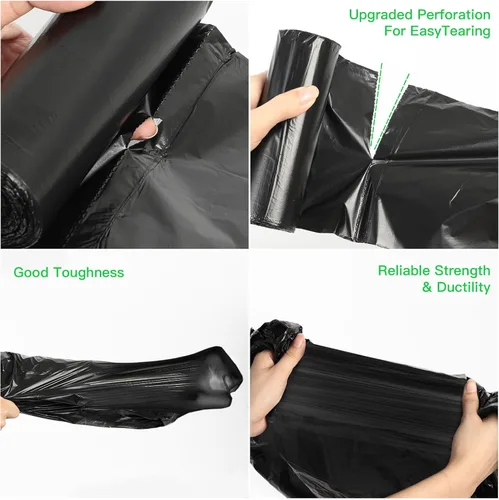 Miniatura 3 de Inwaysin - Bolsas de basura pequeñas de 3 a 5 galones, 200 bolsas de basura pequeñas para baño, color negro, fuertes y pequeñas para basura, 4