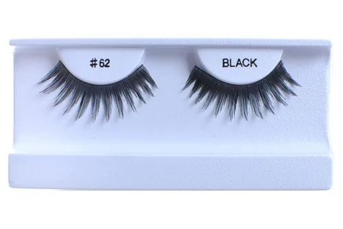 Miniatura 21 de 10 pares de pestañas postizas 100% cabello humano negro natural #99 negro (Black-99)