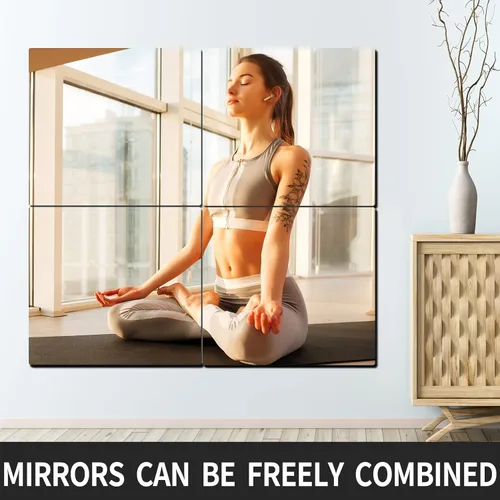 Miniatura 4 de Unbreakable Acrylic Full Length Mirror for Wall Mounted, Full Body Mirror for Kids, Flexible Plastic Safe Shatterproof, 4 PCS 10 x 10 Inches