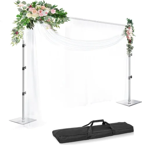 EMART Soporte para Telón de Fondo, 8.5x10 pies Ancho Ajustable Soporte de Fondo de Fotografía con Postes de Base Plana Resistente, Tubo de Acero