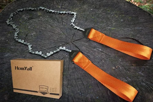 Miniatura 3 de Motosierra de bolsillo de 24 pulgadas 3 veces más rápida con hoja de corte en cada eslabón. La mejor sierra de bolsillo para cortar madera, Naranja