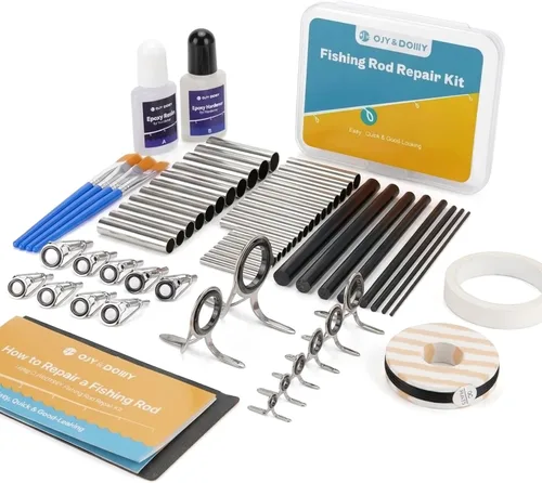 Miniatura 9 de Kit de reparación de caña de pescar completo, enfoque fácil y rápido para reparar caña de pescar rota con pegamento epoxi 33 EU
