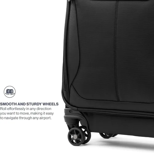 Miniatura 45 de Travelpro Maxlite 5 - Juego de 2 piezas de equipaje de mano de tela, expandibles con 4 ruedas giratorias, bolso blando para debajo del asiento, Negro